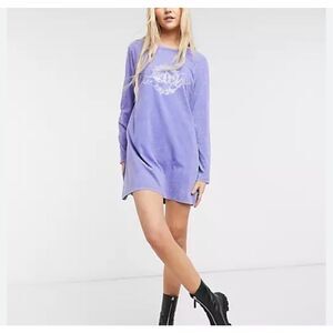 Noisy May t-shirt dress with cherub motif‎ in washed purple small NWT